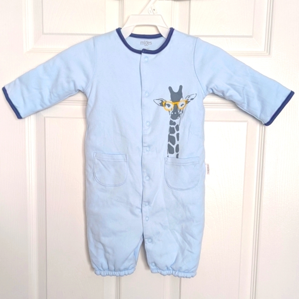 Light Blue Quilted One Piece Outfit/Romper/Jumper/Sleeper (Size 9 Months)